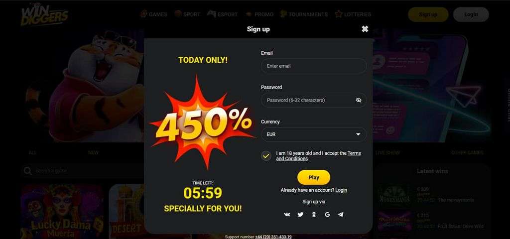 Win Diggers Online Casino Port Gamings